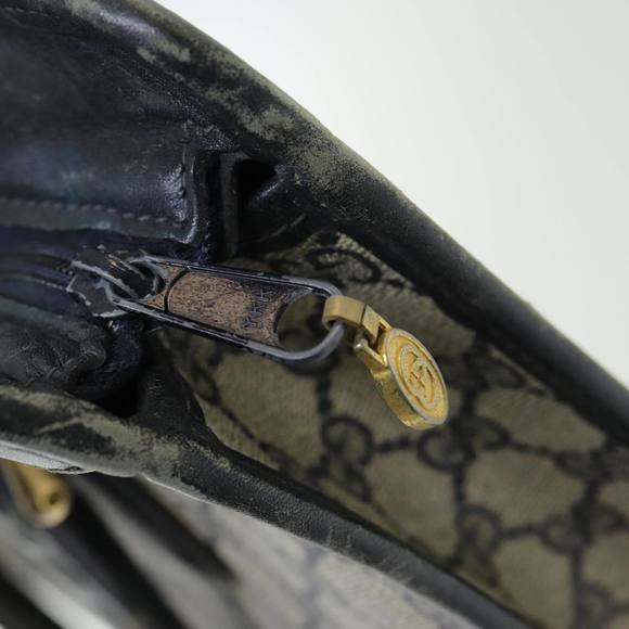 GUCCI GG Supreme Sherry Line Hand Bag PVC Leather Navy Red 010 378 Auth ar12310 - Picture 14 of 16